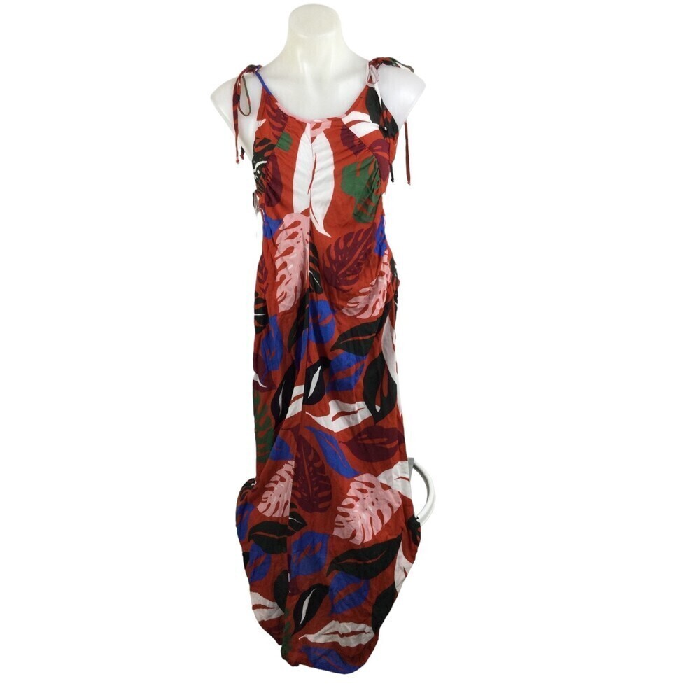 Rachel Pally Womens Crepe Spaghetti Strap Nora Dress Leaf Red Size Small NWT